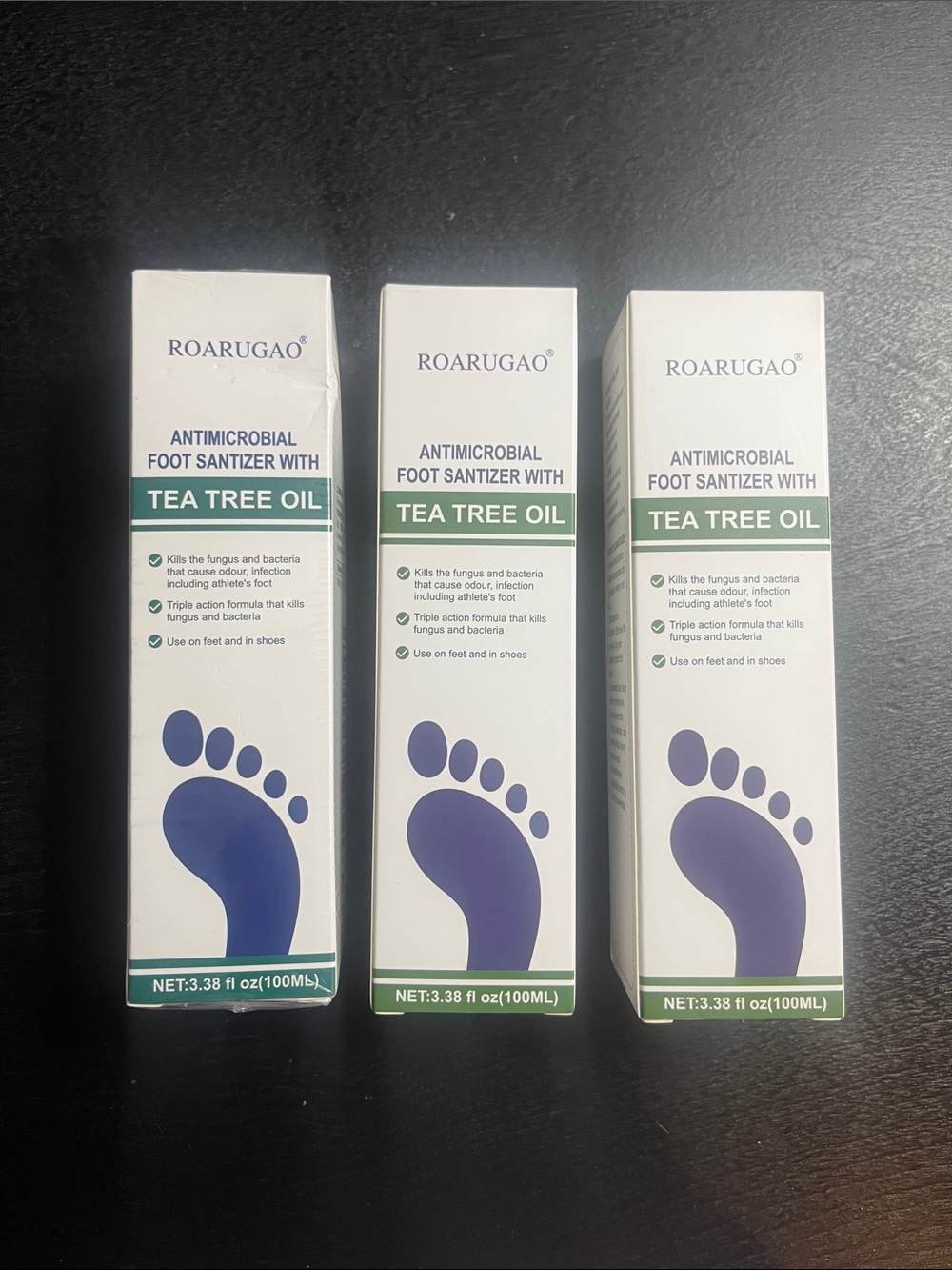 ROARUGAO Antimicrobial Foot Sanitizer with Tea Tree Oil - Bundle of 3